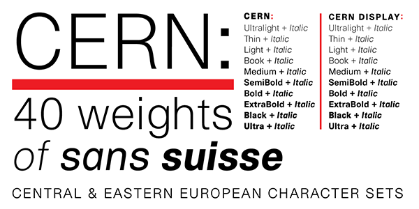 Cern typeface family by Ian Lynam